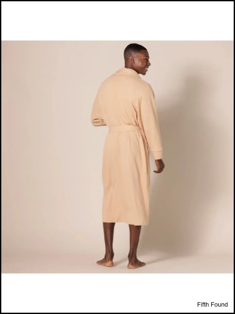 Men's Lightweight Cotton Waffle Bath Robe Mid-Length Loungewear